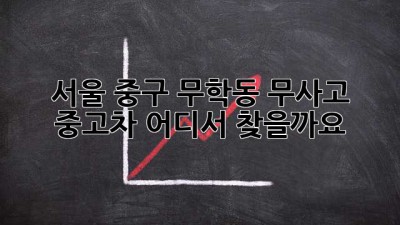 서울 중구 무학동 무사고 중고차, 어디서 찾을까요?